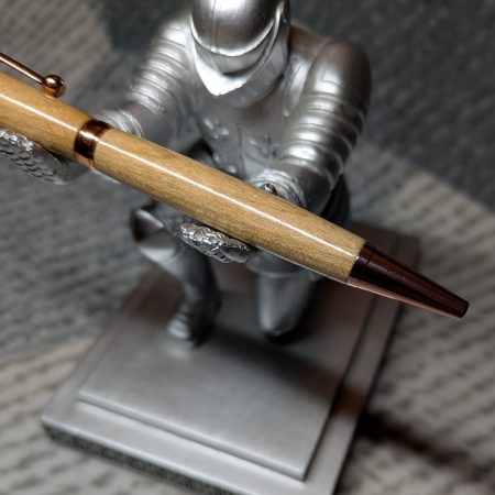 Hand turned wooden slimline ballpoint pen from cherry