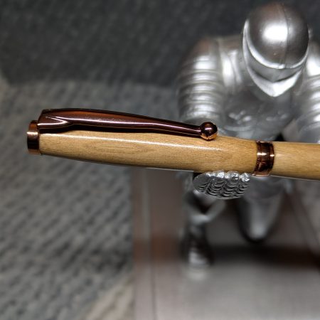 Hand turned wooden slimline ballpoint pen from cherry
