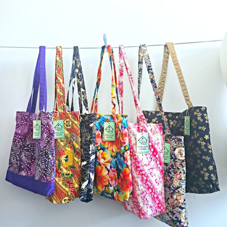 Cotton printed vibrant tote bag