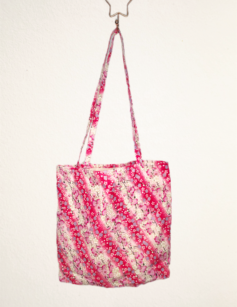 Cotton printed vibrant tote bag
