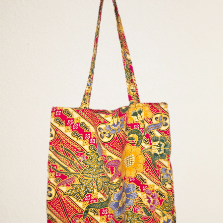 Cotton printed vibrant tote bag