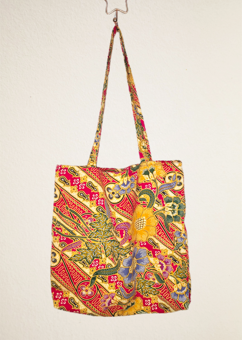 Cotton printed vibrant tote bag