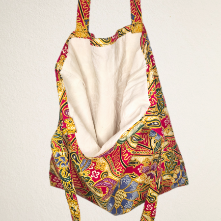 Cotton printed vibrant tote bag