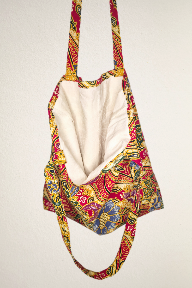 Cotton printed vibrant tote bag