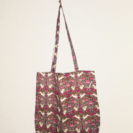 Cotton printed vibrant tote bag
