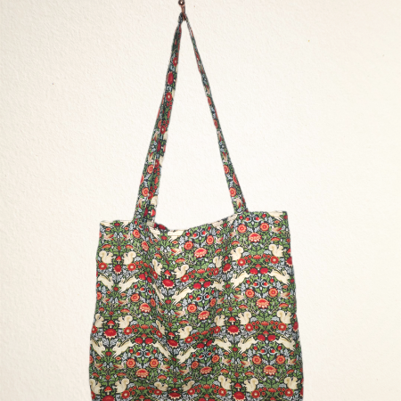 Cotton printed vibrant tote bag