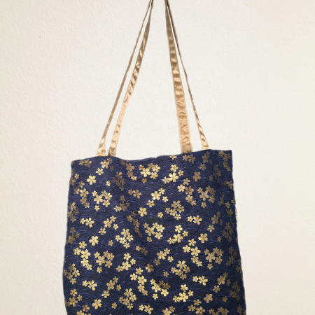 Cotton printed vibrant tote bag
