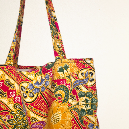 Cotton printed vibrant tote bag