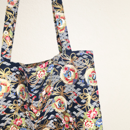 Cotton printed vibrant tote bag