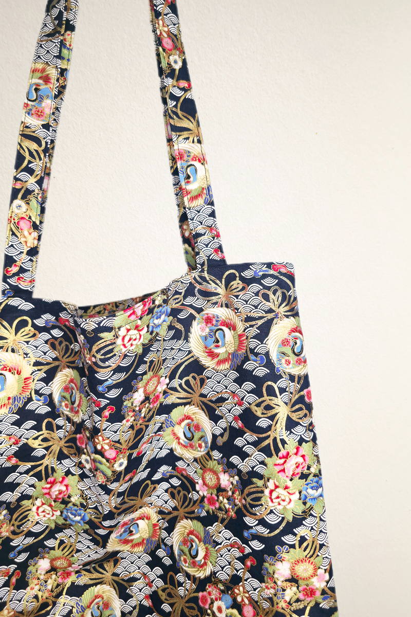 Cotton printed vibrant tote bag