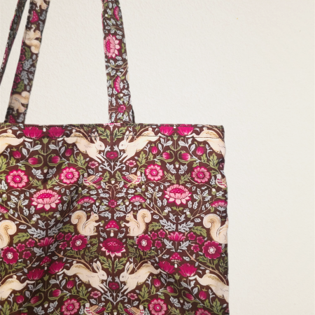 Cotton printed vibrant tote bag