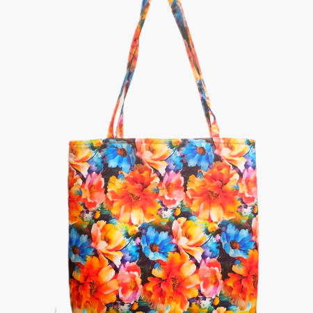Cotton printed vibrant tote bag