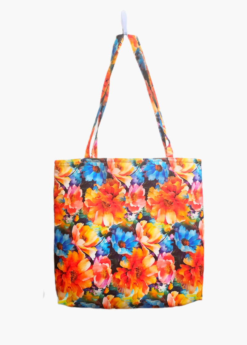 Cotton printed vibrant tote bag