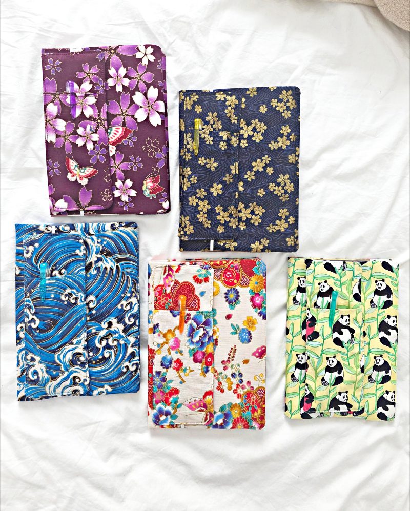 Notebook in fabric cover and Pen Holder Set
