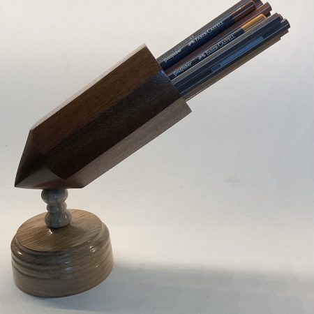 Handmade turned pencil holder