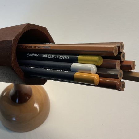 Handmade turned pencil holder