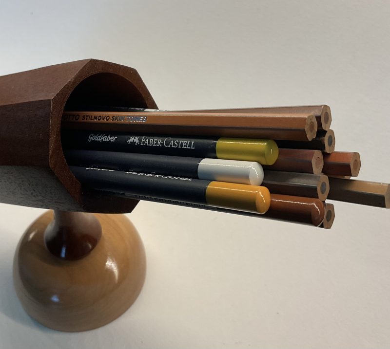 Handmade turned pencil holder
