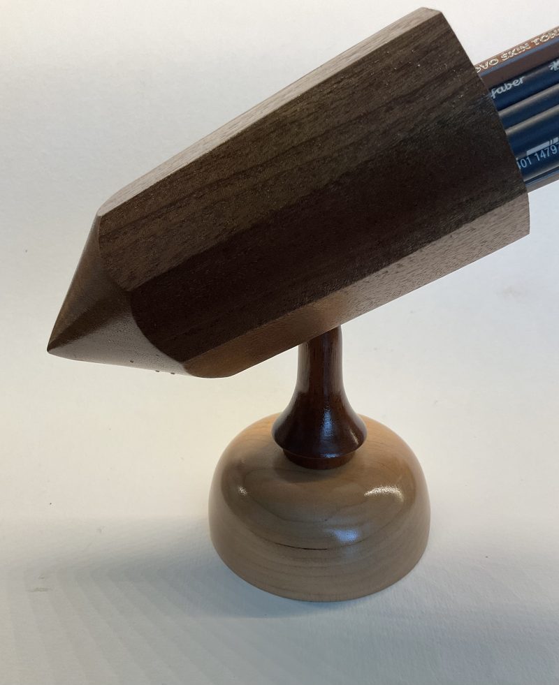 Handmade turned pencil holder