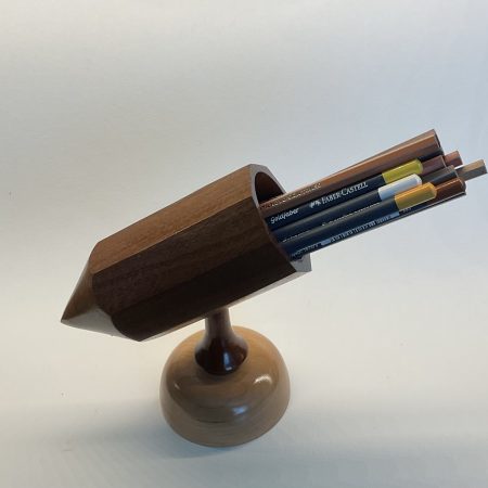 Handmade turned pencil holder