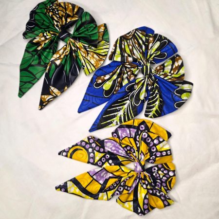 African Print Large Hair Bow Clip