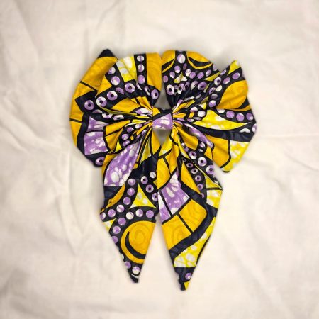 African Print Large Hair Bow Clip