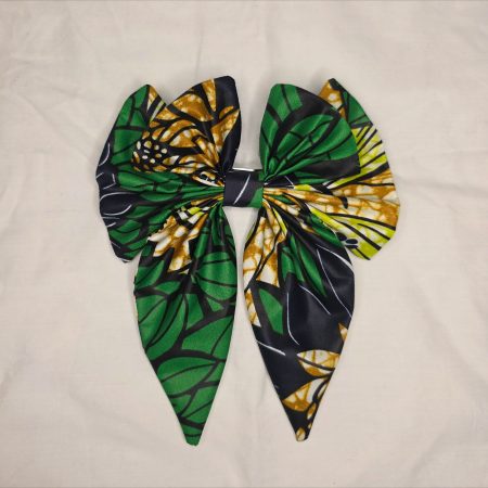 African Print Large Hair Bow Clip
