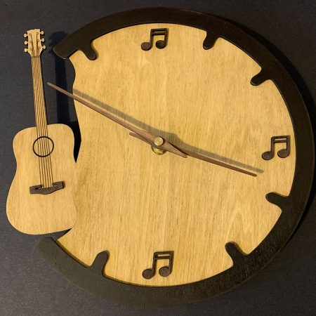 Handmade Wooden Guitar Clock