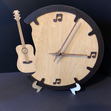 Handmade Wooden Guitar Clock