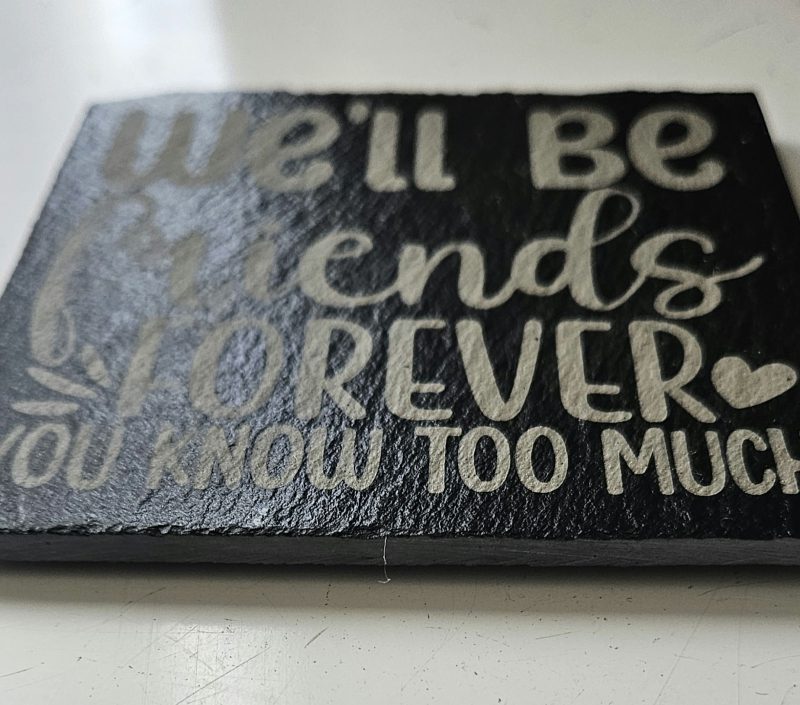 Slate Friendship Coaster – 1 x Coaster. Engraved Best Friend Gift, Custom Drink Coaster, Sentimental Keepsake