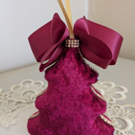 Set od 5 big velvet christmas three ornaments