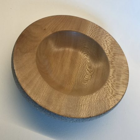 Wooden bowl stone paint effect