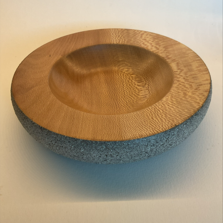 Wooden bowl with paint effect