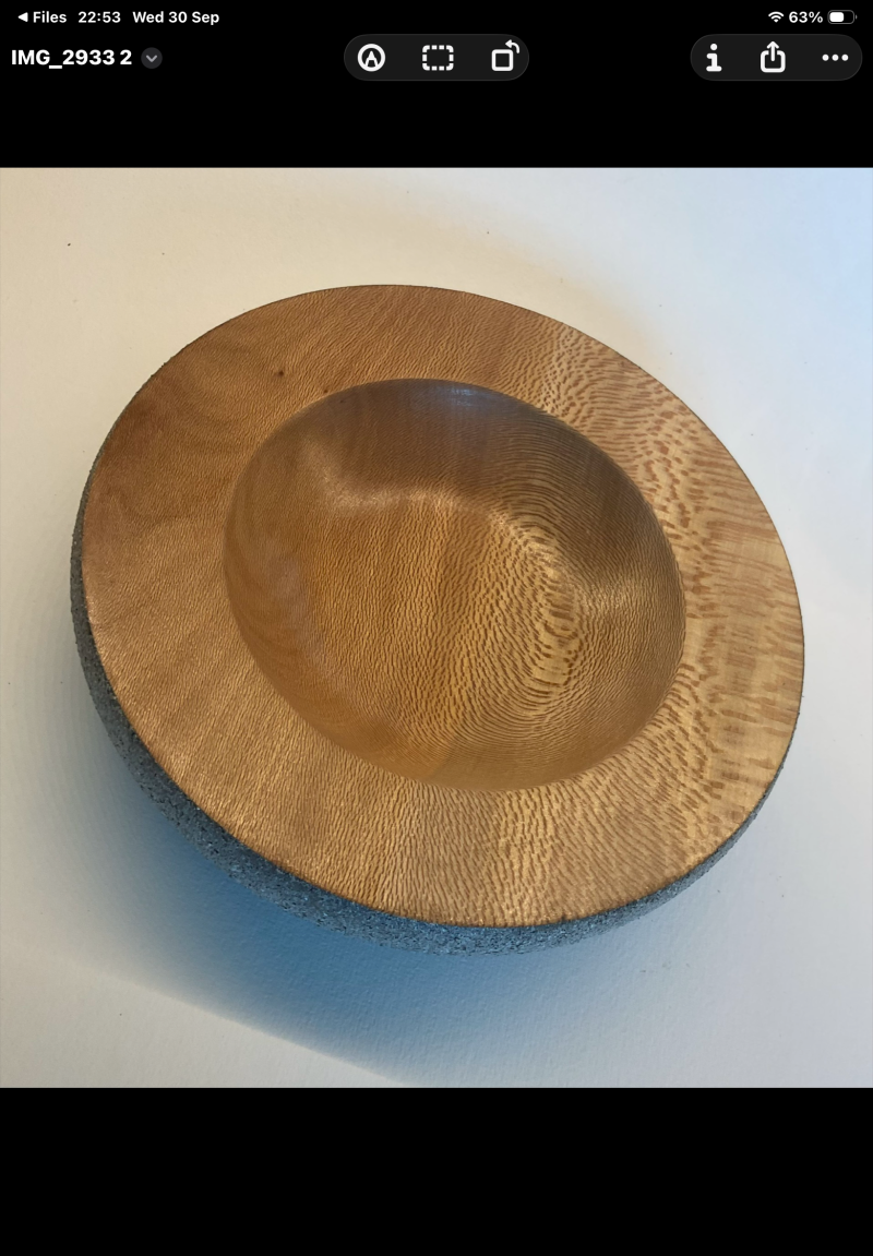 Wooden bowl with paint effect