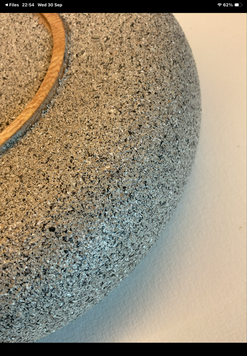 Wooden bowl with paint effect
