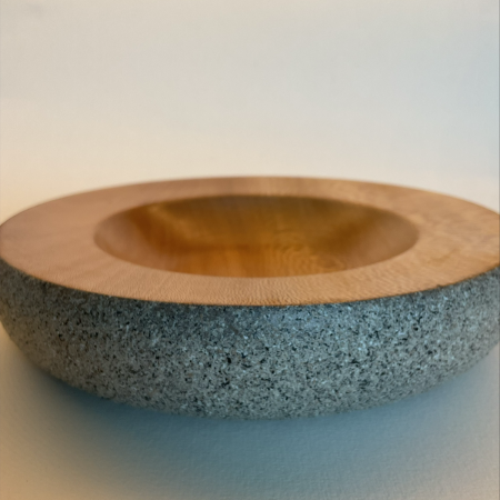 Wooden bowl with paint effect