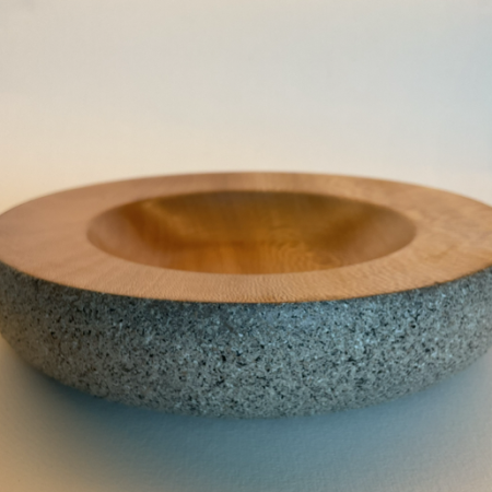 Wooden bowl with paint effect