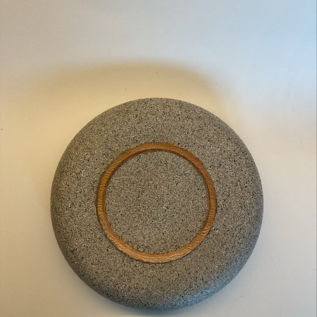 Wooden bowl with paint effect
