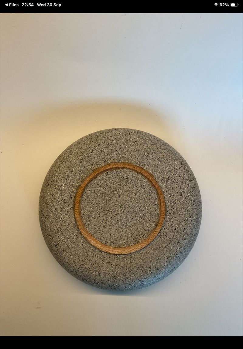 Wooden bowl with paint effect