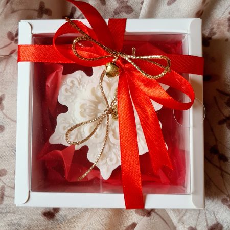 Christmas scented candle gift, sock filler, snow flake, secret santa
