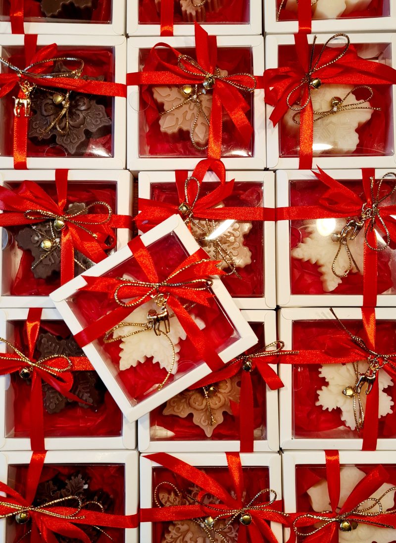 Christmas scented candle gift, sock filler, snow flake, secret santa