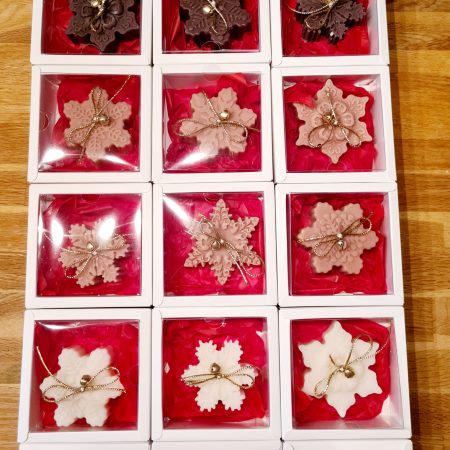 Christmas scented candle gift, sock filler, snow flake, secret santa
