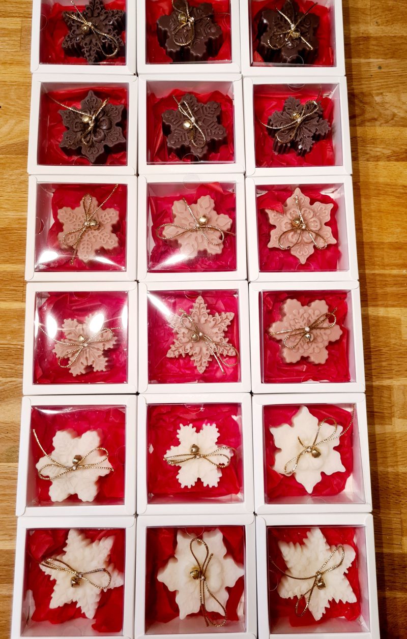 Christmas scented candle gift, sock filler, snow flake, secret santa