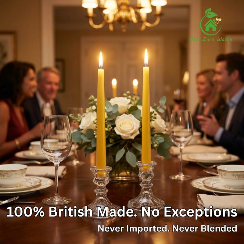 9" Pure Beeswax Taper Candles | Hand-Dipped Coloured Dinner Candles