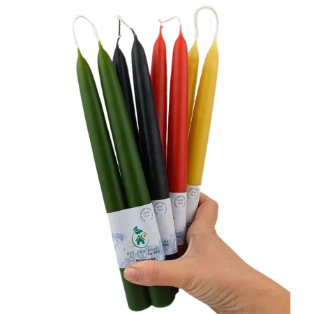 9" Pure Beeswax Taper Candles | Hand-Dipped Coloured Dinner Candles
