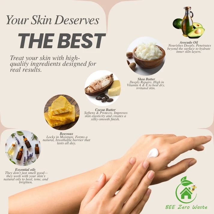 Handcrafted Beeswax Body Butter | Essential Oil Skincare | Plastic-Free