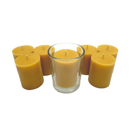 Hand-Poured Beeswax Votives – Set of 7 | 18-Hour Burn | Handmade UK