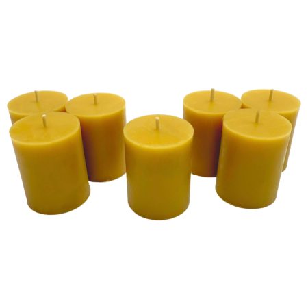 Hand-Poured Beeswax Votives – Set of 7 | 18-Hour Burn | Handmade UK