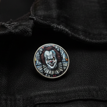 Clown Lapel Pin Badge - Creepy Horror Clown Pin 2.5cm