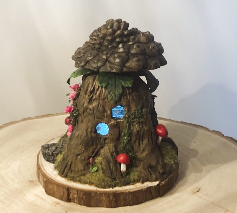 Antique Ink Bottle Fairy House | Handmade Woodland Cottage Diorama | Enchanted Fairy Garden