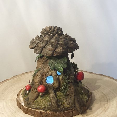 Antique Ink Bottle Fairy House | Handmade Woodland Cottage Diorama | Enchanted Fairy Garden